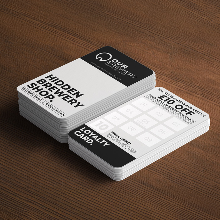 Loyalty cards at the Hidden Brewery Shop